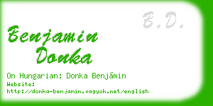 benjamin donka business card
