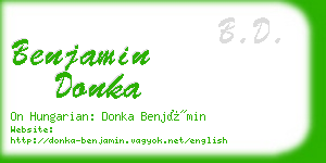 benjamin donka business card